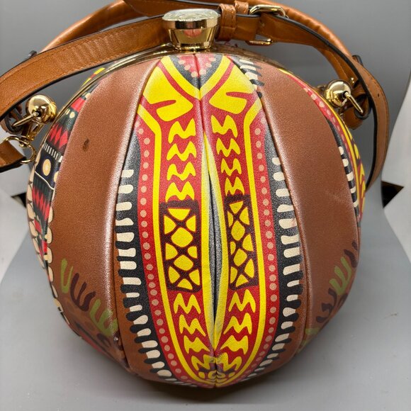 Handbag Republic Classic Tribal Print Multicolor Bowling Bag Purse - Picture 1 of 6